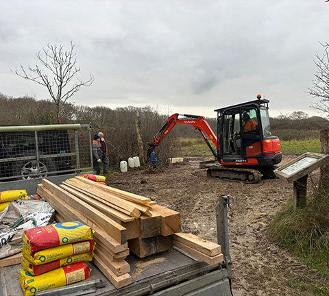 Men working on a new gate
