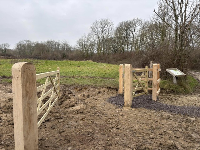 Completed field gate plus kissing gate